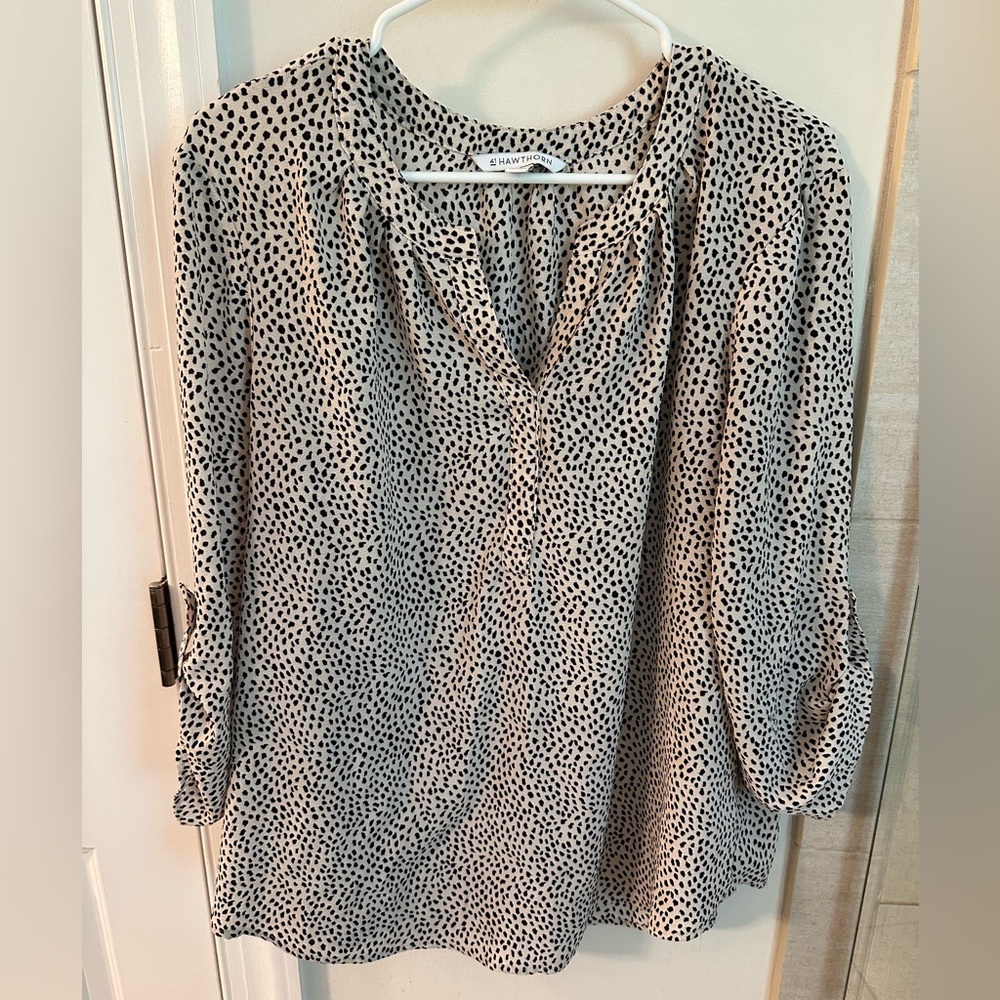 41 Hawthorn Black and White Polka Dot Blouse